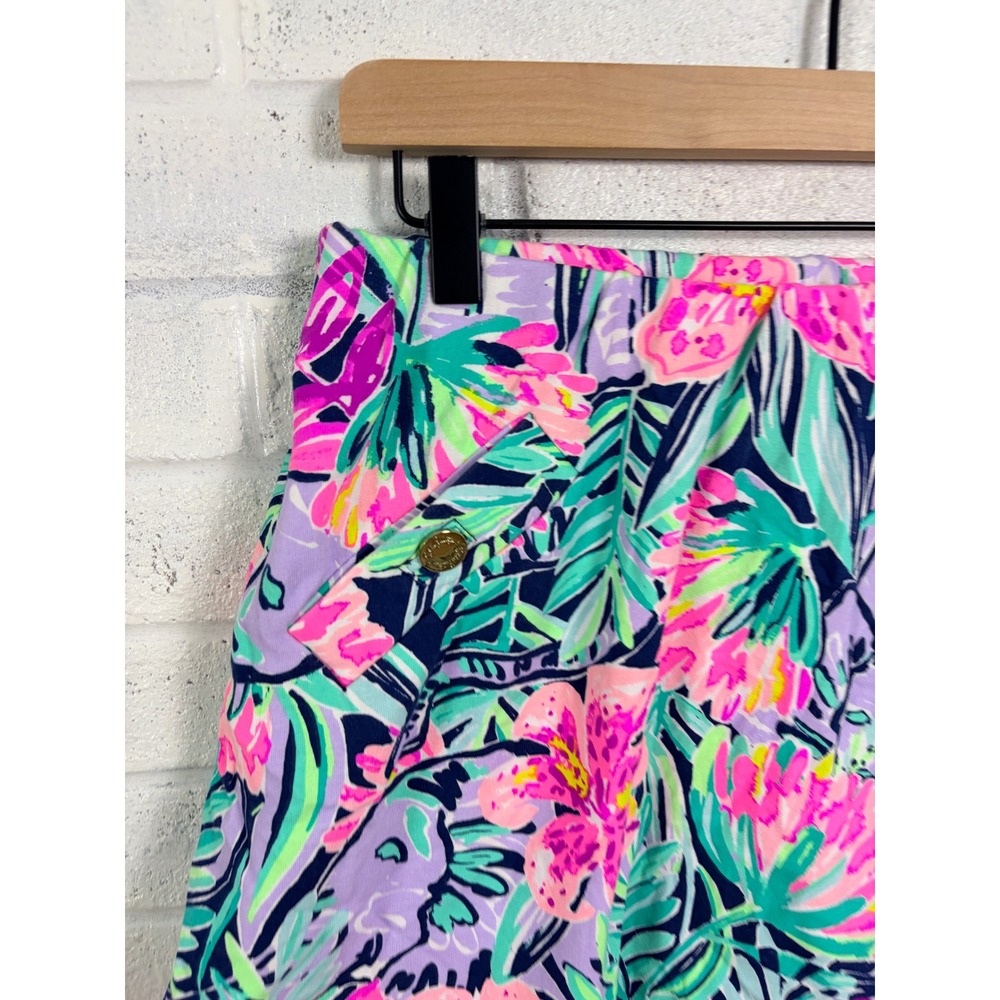 Lilly Pulitzer Madison Skort Womens M Purple Pink Floral Tropical Knit - Picture 7 of 10